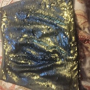 SOLD Loft Skirt Green Sequin has Zipper